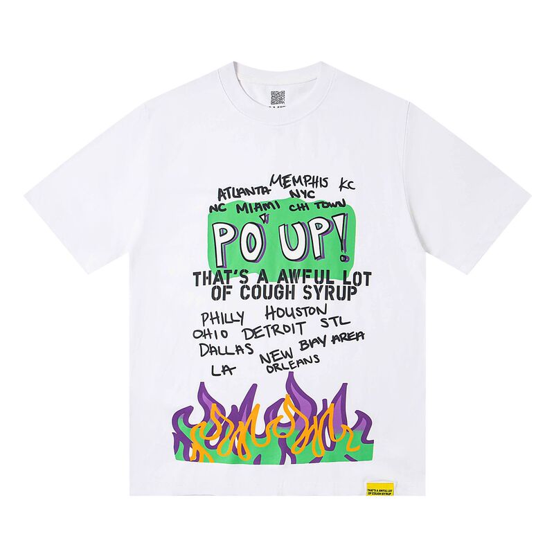 あれ。 SA AWFUL LOT OF COUGH SYRUP メンズ ヒップホップ ラップコラボ 半袖Tシャツ|undefined