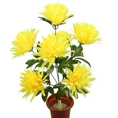 吉燕仿真花厂 清明节祭祀人造大菊花批发环保无纺布7头金丝菊绢花|ms
