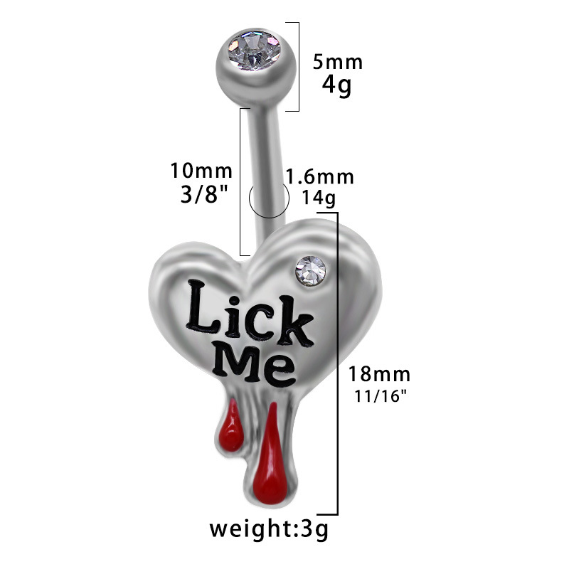 Heart Letter Belly Button Ring Piercing Jewelry For Women_voghion.com