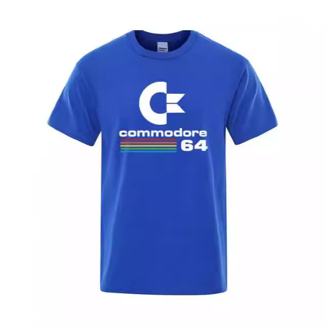 Men's Commodore 64 T-Shirt Amiga SID C64 Vintage Design Loose Short Sleeve Cotton T