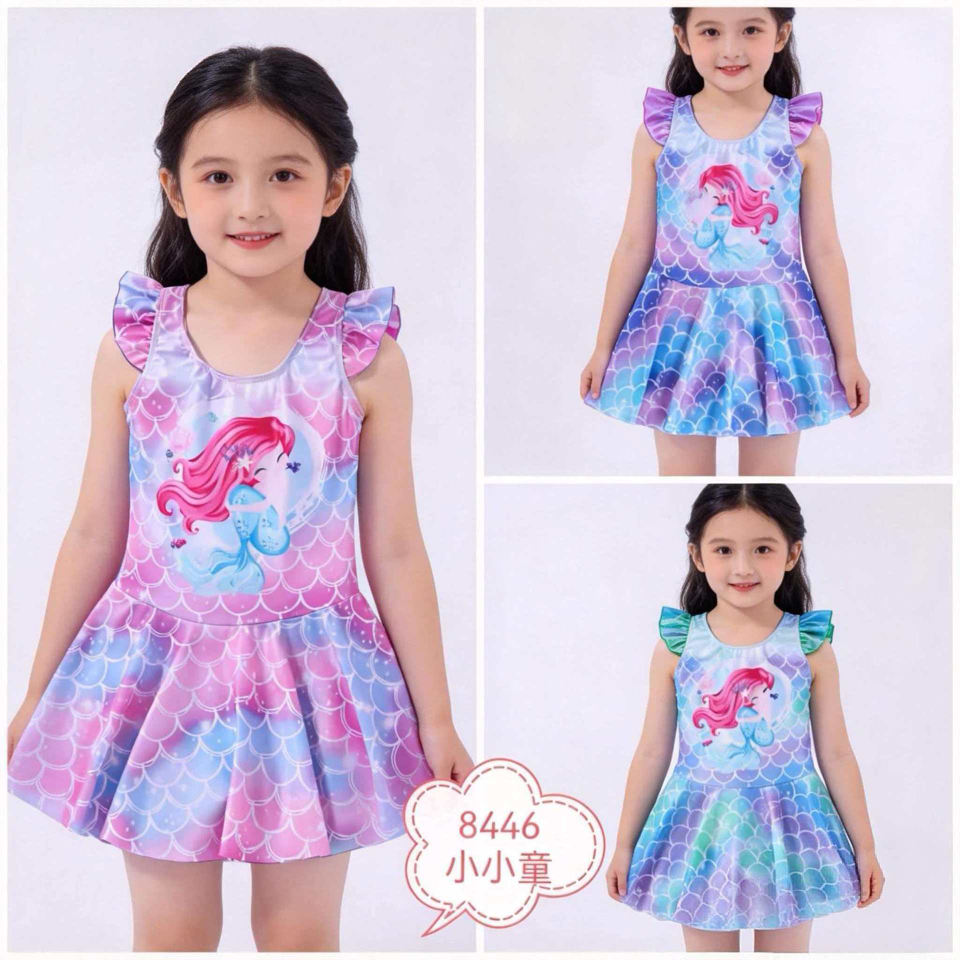 Children's Swimsuit Mermaid Baby Swimsuit Kindergarten Children's Quick-Drying Swimming Equipment Manufacturer Wholesale Little Princess