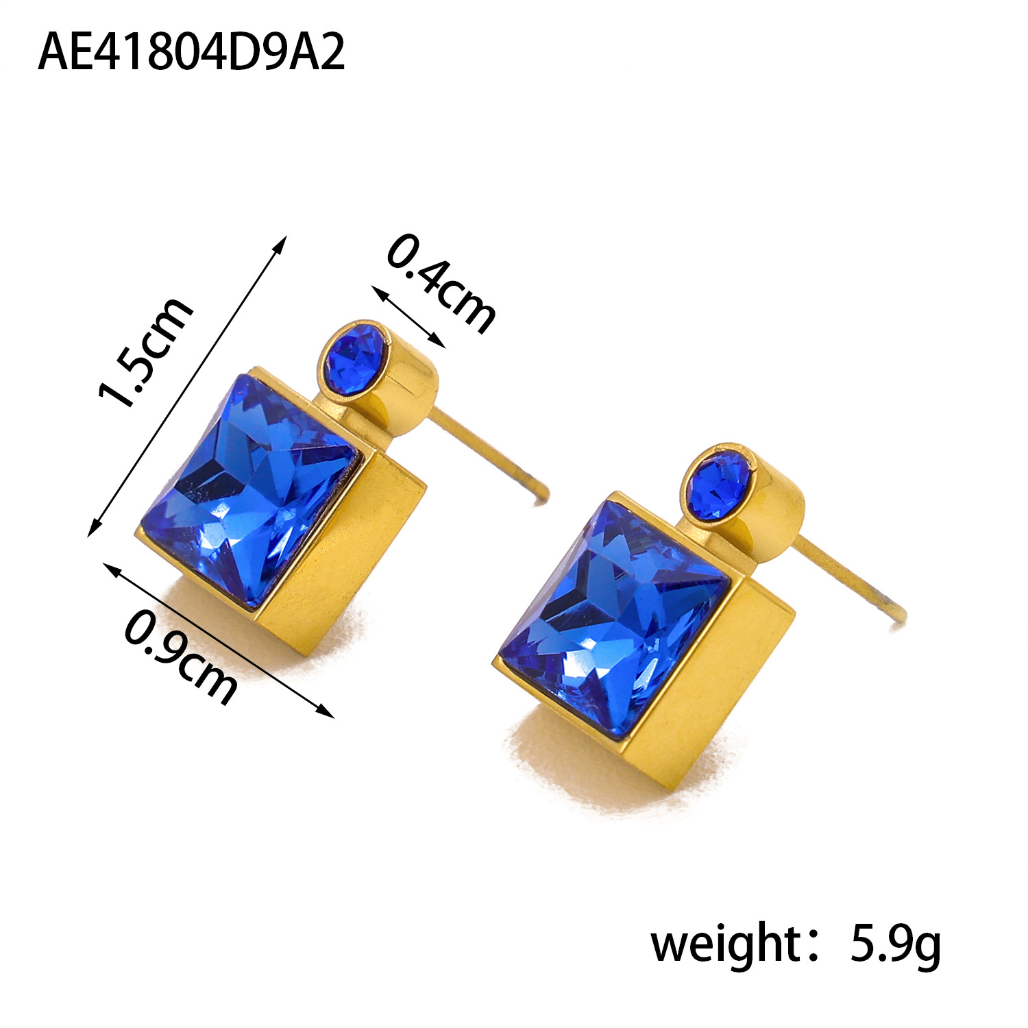 5g Weight Titanium Steel Ear Needle Material Zircon Inlay Material Ear Studs Classification 1 Pair Quantity Holiday, Daily Occasion Titanium Steel Material Square Pattern Women's Gender Plating Design Basic, Modern Style, Classic Style Style 1 Pair Basic Modern Style Classic Style Square Plating Titanium Steel Zircon Ear Studs 8
