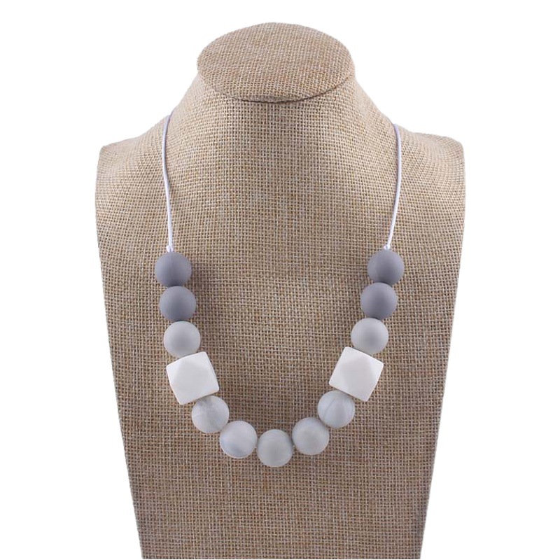 Nueva silicona grande octogonal molar mordedor collar infantil mordedura teether palo masticable colgante collar