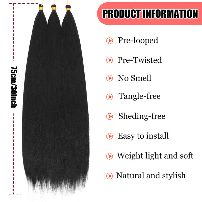 Manufacturer's Ready-Made European and American Wigs for Women Alstraight Chemical Fiber Crochet Hair 100g Extra Long 30inch Long Straight Hair