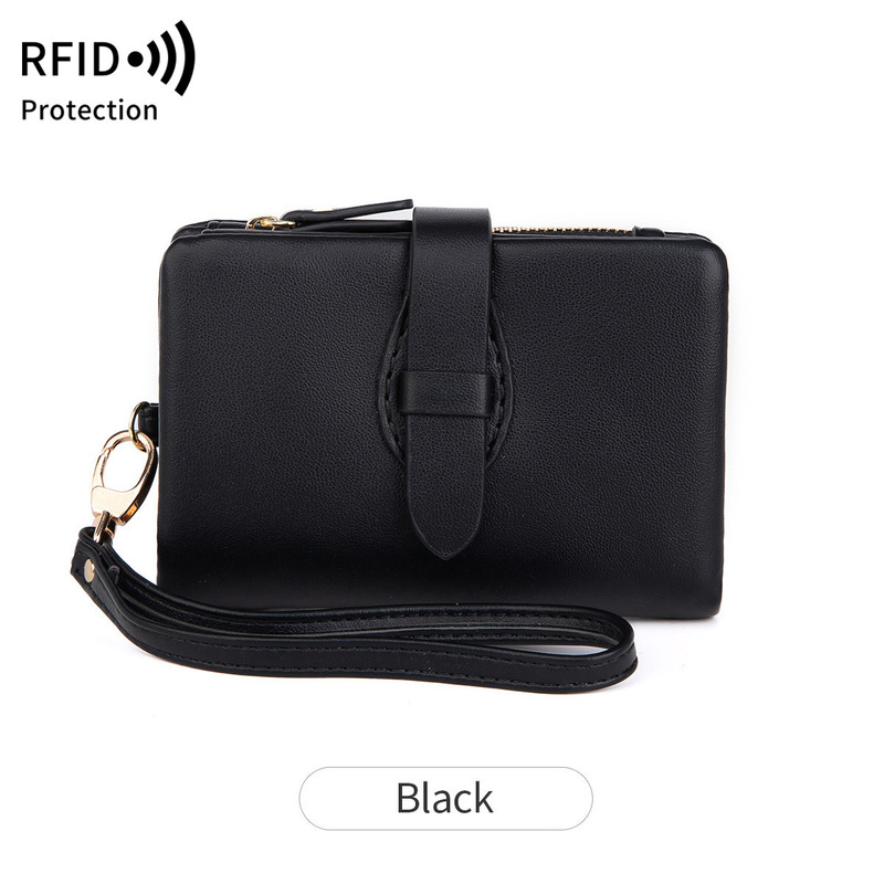 クロスボーダー新 RFID レディース財布 PU ソフトレザー 70% off ショートウォレットレトロファッションジッパーバックル小銭入れ|undefined