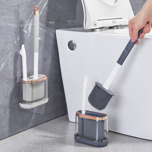 Toilet brush set creative no-punch wall-mounted bathroom toilet brush new long handle no dead corner cleaning brush
