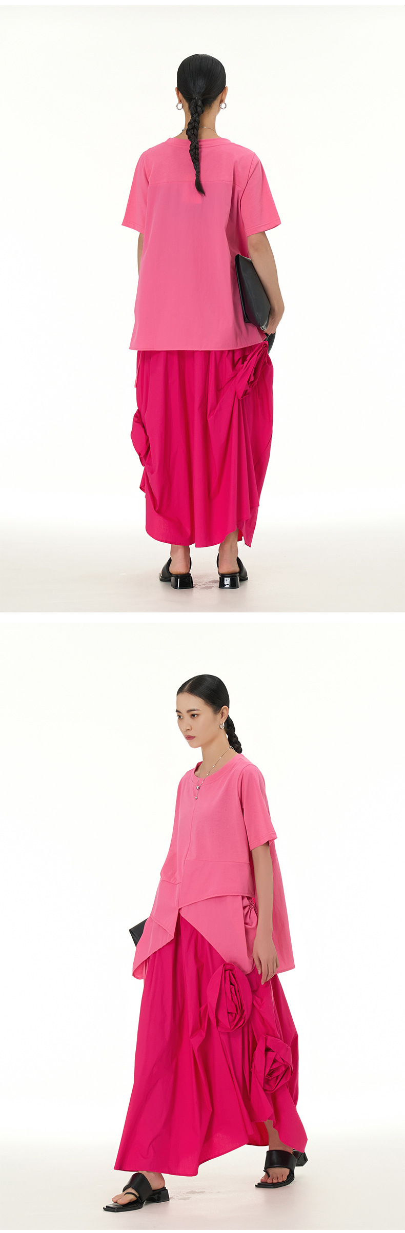Summer Streetwear Solid Color Cotton Maxi Long Dress Skirts display picture 1