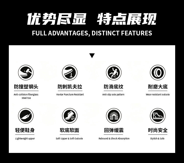 Giày bảo hộ lao động điện cách điện 10KV cổ thấp, thoáng khí, chống trượt, chống đâm xuyên — Đen bạc;36, Đen bạc;37, Đen bạc;38, Đen bạc;44 chi tiết 6