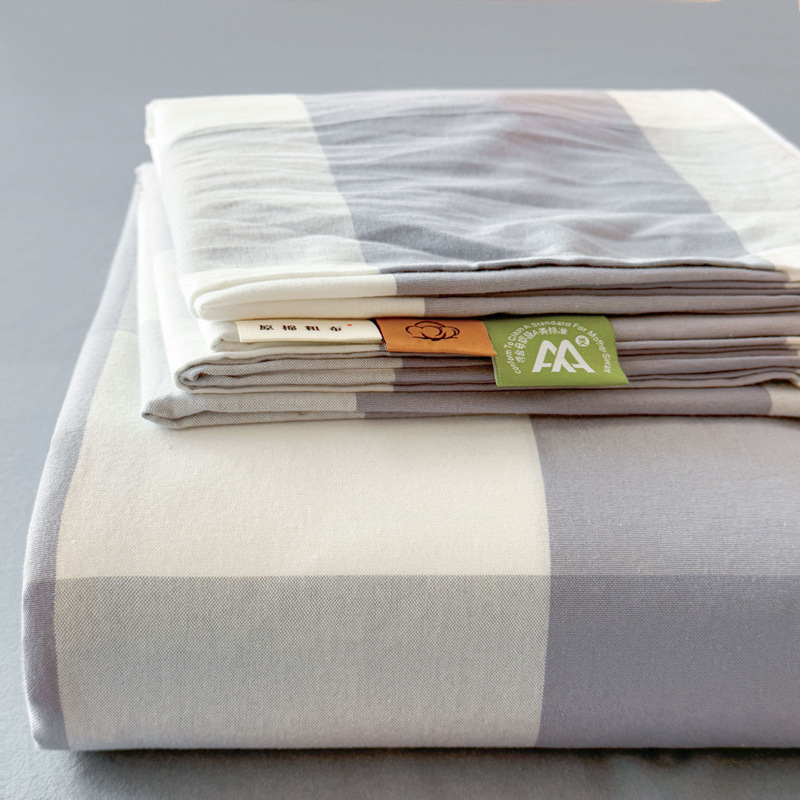 Sábana gruesa de algodón crudo de una sola pieza, juego de tres piezas de sábana individual y funda de almohada de algodón original para dormitorio de estudiantes de verano, nuevo modelo 2025.