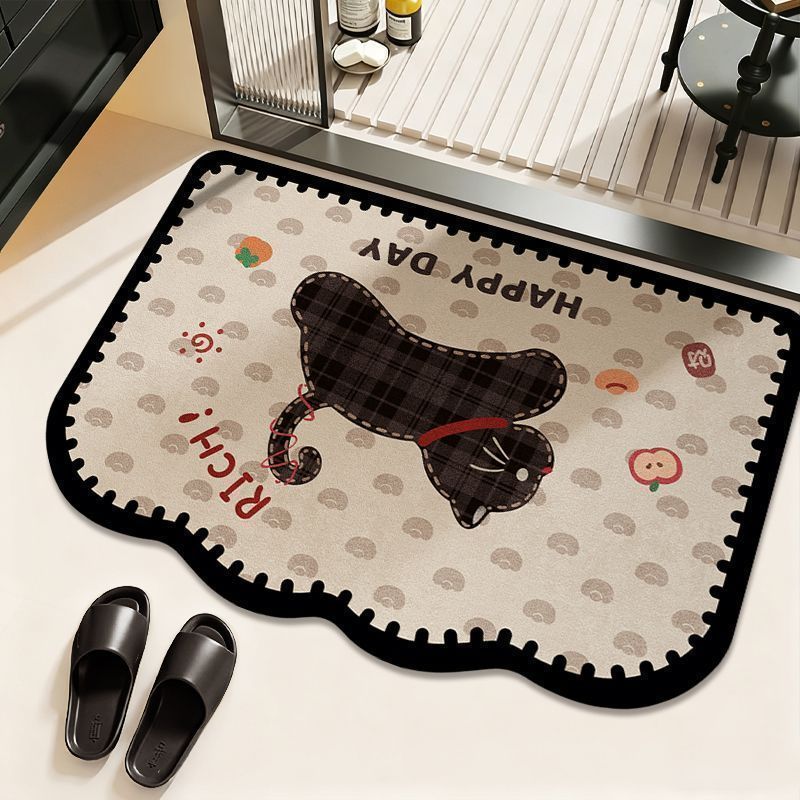 Silver-wool kitten-curved edge / 40*60cm (exclusive diatom mud)