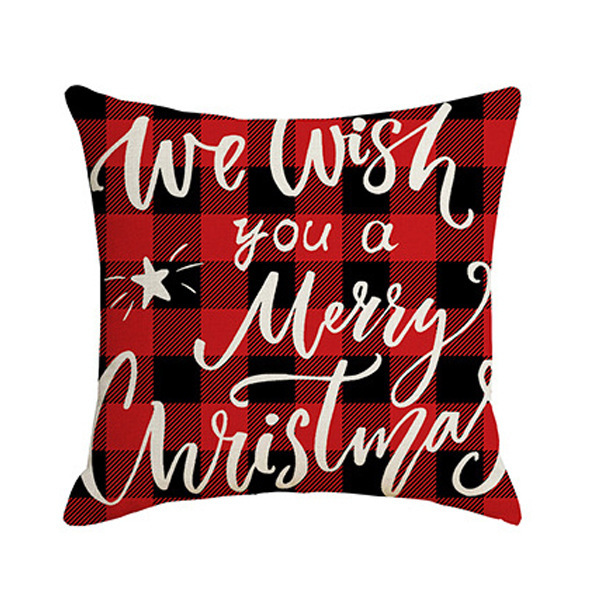 Nuevo lino transfronterizo de Navidad abraza almohada casera Santa Alce almohada sofá cubierta al por mayor