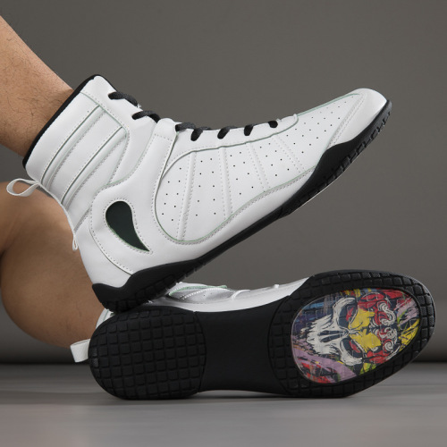 Boxing shoes men tall combat competition training shoes wrestling shoes sanda shoes fitness long boots Muay Thai striking shoes for men and women