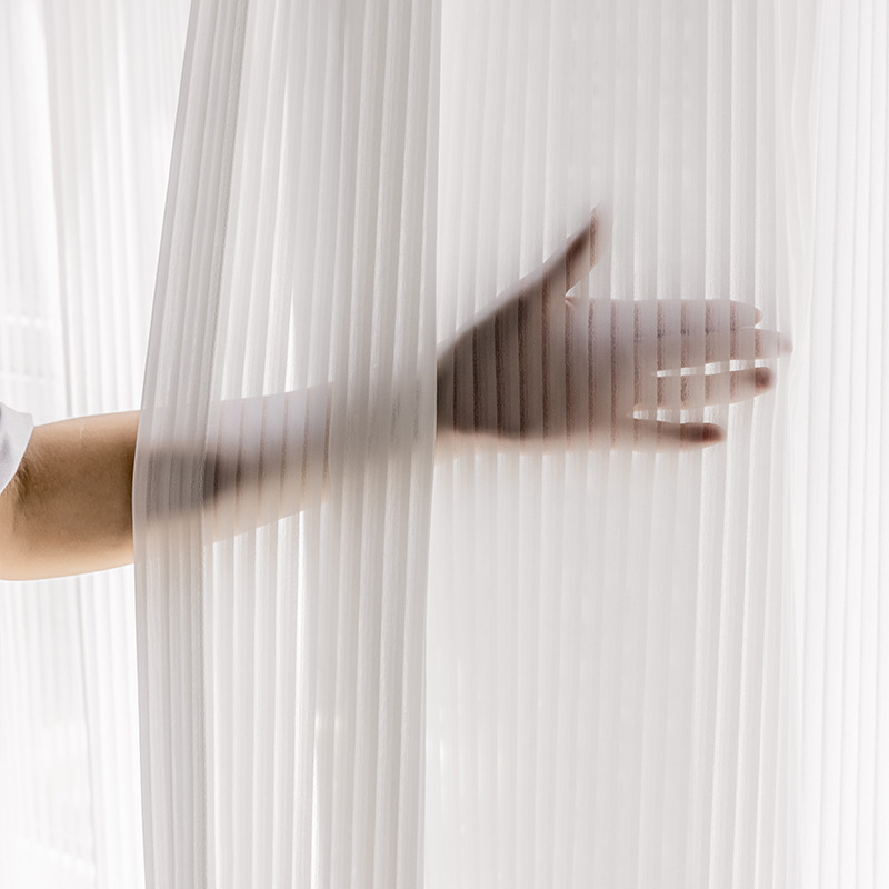 Fantasy Curtains, Gauze Curtains, Light-Transmitting and Opaque, White Living Room Vertical Vertical Blinds, Bay Windows, Balcony White Gauze Curtains