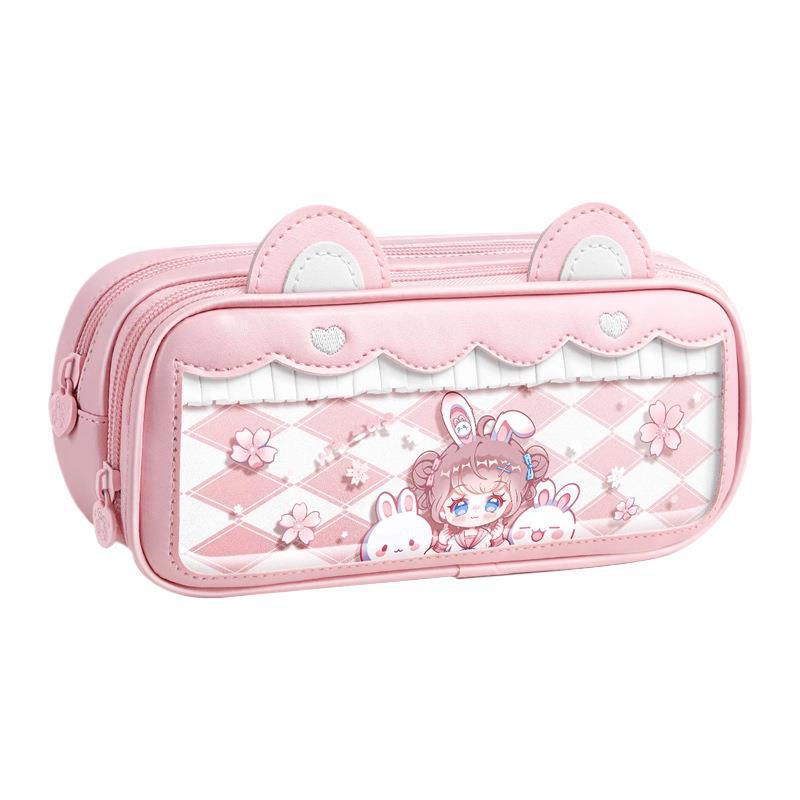 立体猫耳筆袋 小学生女子 スマートシスター 同型文具箱 折り耳妹 2024年新作 女の子用 大容量|undefined
