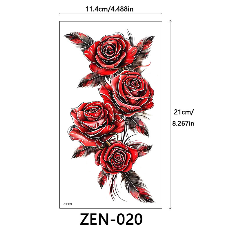新品跨境 ZEN小全臂纹身贴半臂纹身贴动物花朵万圣节纹身贴tattoo|undefined