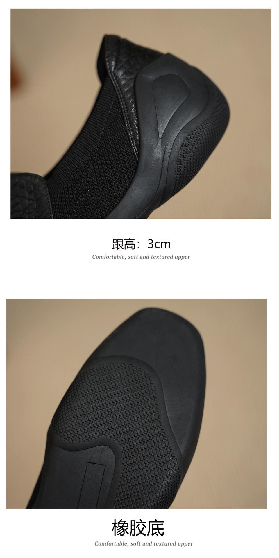Giày loafer nữ da dê mũi sâu, gót vuông 3 cm, hoa nổi, phong cách bà nội trẻ trung — màu nâu chi tiết 15