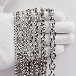 Round cross chain o chain stainless steel jewelry chain diy jewelry luggage accessories chain in stock meters manufacturers supply