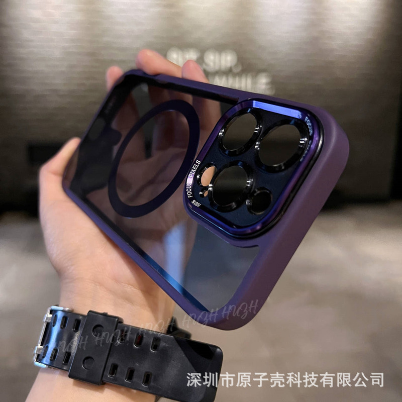 IPhone16携帯ケース磁気吸引充電イーグル・アイ二世代リンゴ14金属レンズリング透明保護カバーを適用|undefined