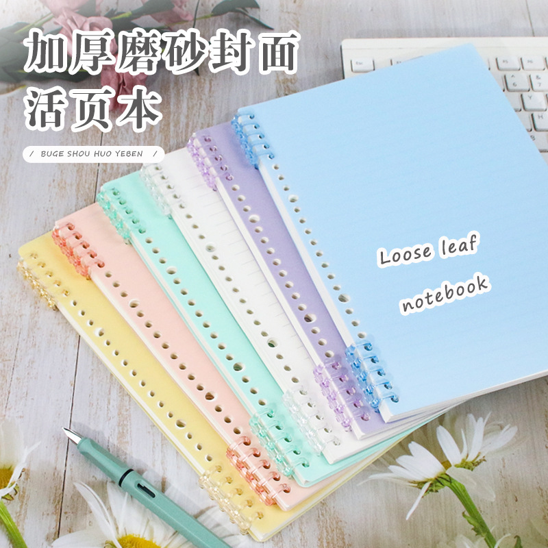 Non-Slip B5 Loose-Leaf Notebook Cover, Detachable 26-Hole A5 Frosted Pp Cover, DIY Notebook