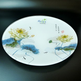 Factory wholesale diameter 25/17cm tempered glass plate restaurant fruit plate dinner plate cross-border household cake plate