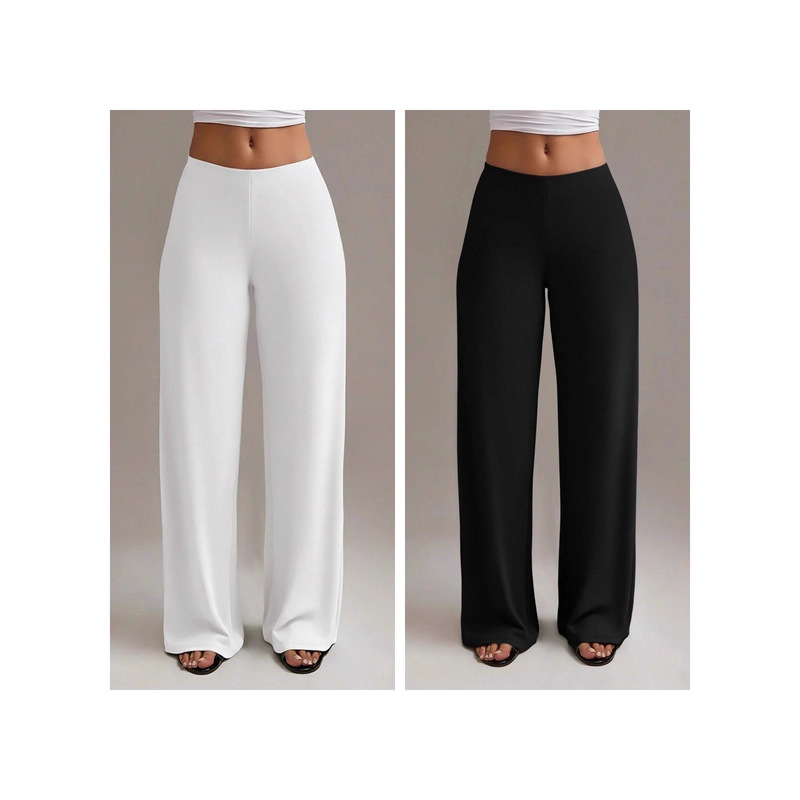 Cross-Border European and American Pilates Yoga Pants, Naked-Feel Fitness Pants, High-End Sports Straight-Leg Pants, Outdoor Running Long Pants for Women