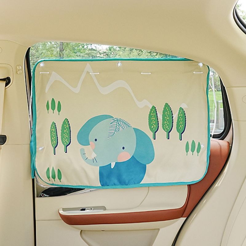 Car sunshade sunshade window privacy sun protection thermal insulation car special cartoon track retractable side curtain