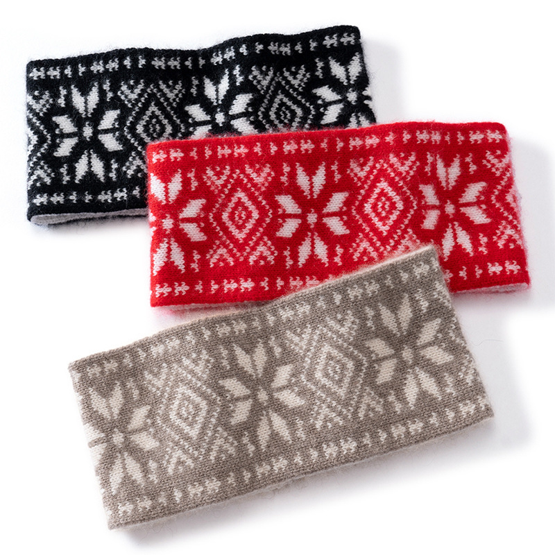 Cashmere autumn and winter new style headband, ethnic style knitted wide-brimmed sports fashion headband, cold-proof headscarf