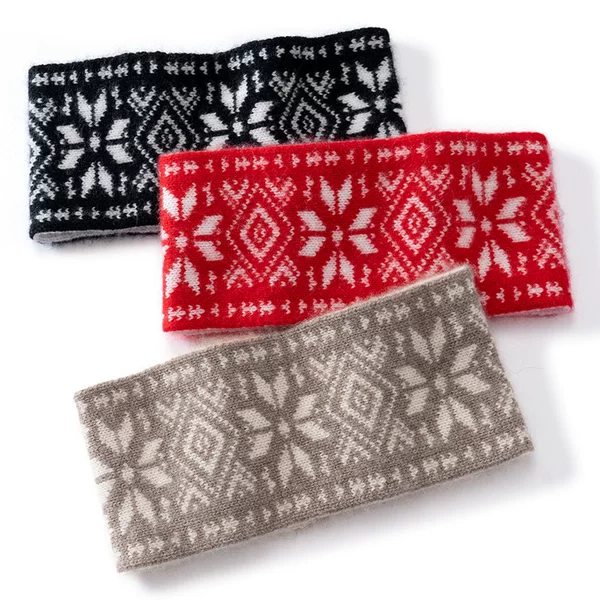 Cashmere autumn and winter new style headband, ethnic style knitted wide-brimmed sports fashion headband, cold-proof headscarf