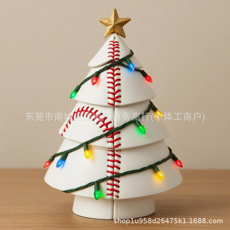 亚马逊创意热销新Football Christmas Tree Decor足球圣诞树装饰|undefined