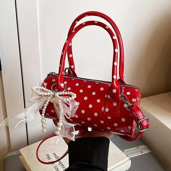 2025 New Dotty Handbag Korean Style Trendy Pillow Polka Dot Multifunctional Tote Crossbody Bag