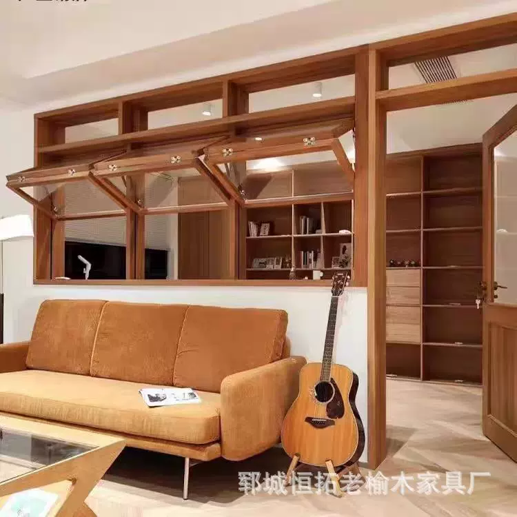 复古老榆木推拉门民宿酒店单开门进户门实木单开门原木门窗