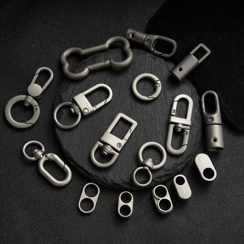 Dog Clip Hardware Accessories Zinc Alloy Square Buckle Luggage Lock Buckle Hardware Spring Ring Mobile Phone Strap Adjustable Hanging Buckle Accessories