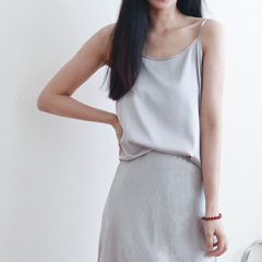 巧搭整夏 22姆米重磅真絲彈力緞內搭背心 絲滑光澤感打底吊帶上衣