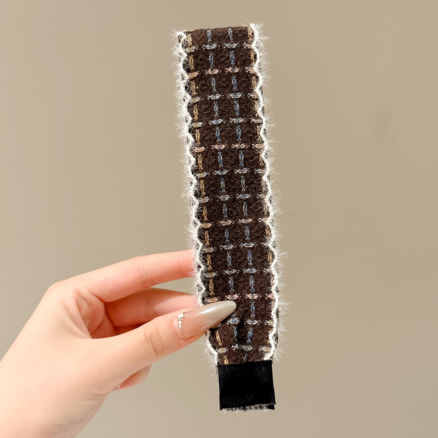 Fijación de lana de punto de peluche pegatinas de cabello Velcro postos de lavado de la cara correa de cabello para mujeres acabado de cabello pegatinas de artefactos