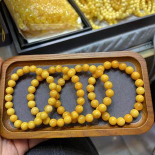 Wholesale natural old beeswax bracelets full of honey chicken yellow raw ore amber women's bracelet old wax demon flower fashion gifts
