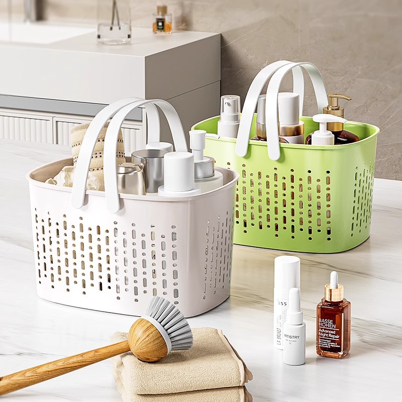 Cesta de Baño Portátil con Asa de Plástico para Artículos de Higiene y Ducha image 1