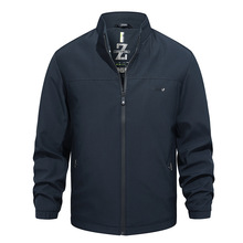 男士夹克立领秋款拉链口袋中老年男装商务休闲上衣爸爸装爷爷外套