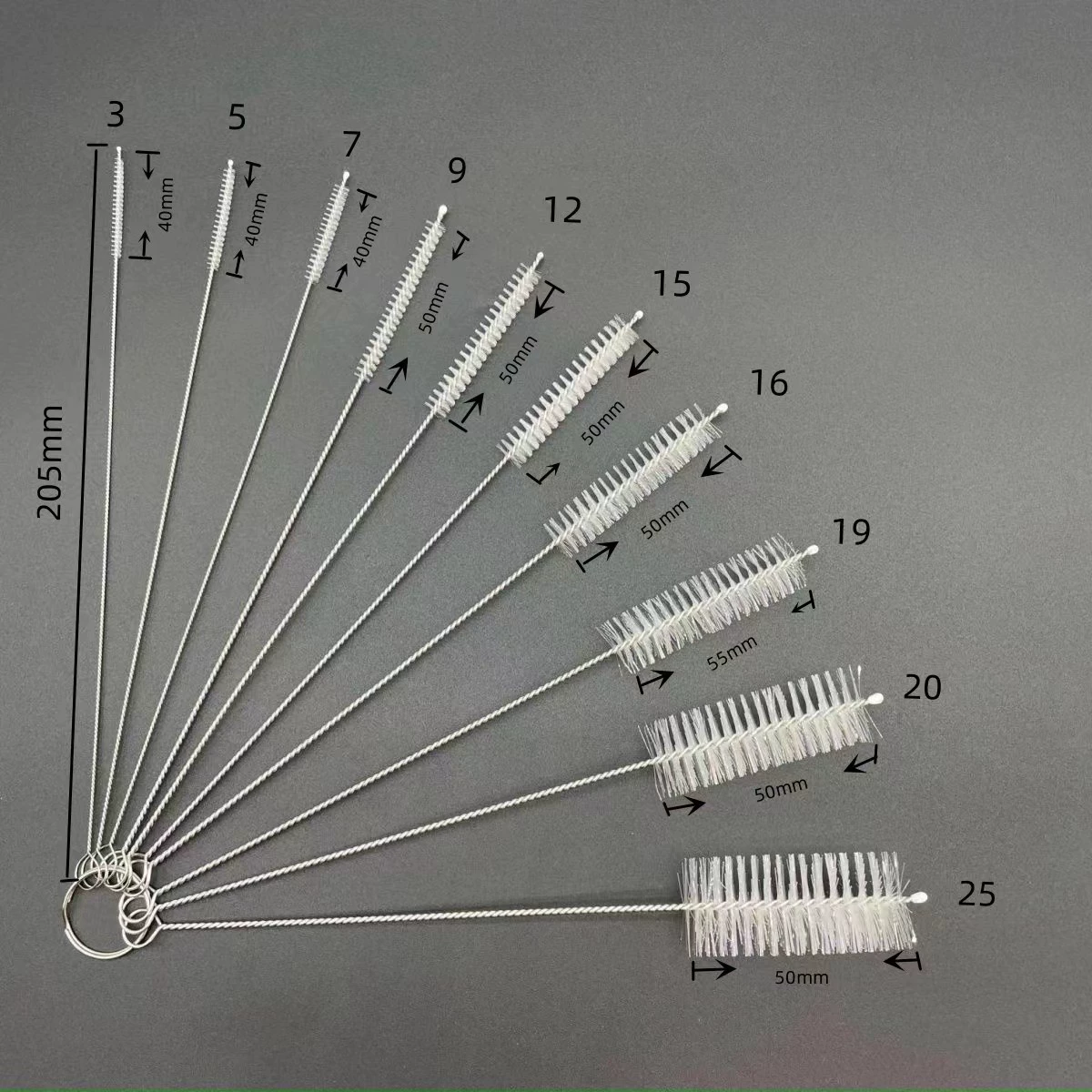 Brush stainless steel, nylon feeding bottle soft-bristled, stainless steel AISI 304