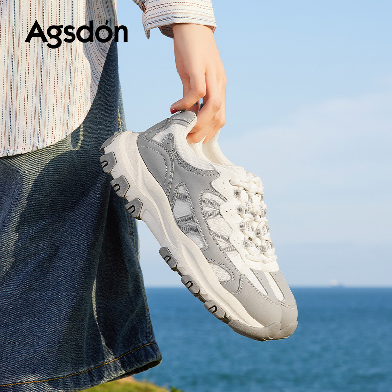 Augustion Daddy Shoes Mujer 2025 nuevos zapatos deportivos ligeros de suela gruesa de otoño zapatos casuales de senderismo al aire libre de suela blanda
