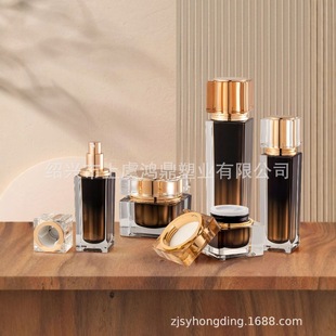 Processing and Customization of Factory Acrylic Thick-Walled Square Dome Printable Cosmetic Bottles and Skin Care Product Set Bottles
