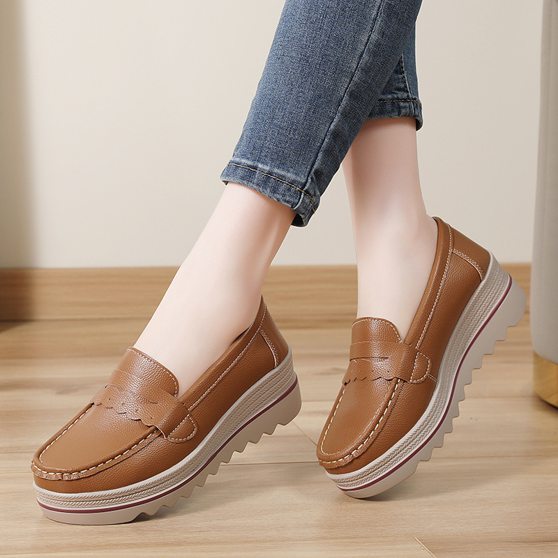 2026 Spring New Thick-Soled Shoes, Sports and Leisure Women's Comfortable Soft-Soled Women's Shoes, Casual Shoes, Loafers, Lightweight
