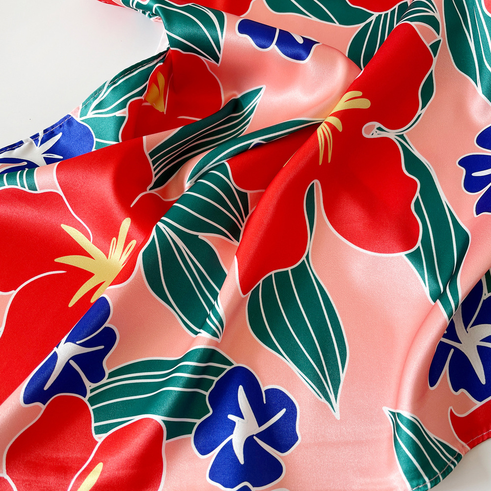 Femmes Élégant Style Vintage Bloc De Couleur Fleur Polyester Écharpe En Soie display picture 16