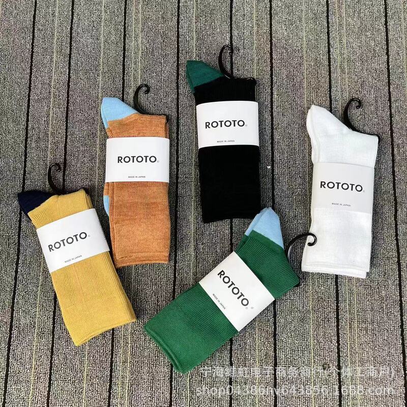 New Embroidered Rototo Couple Organic Socks in Five Colors, Simple and Trendy Socks with Double Needles, Comfortable Mid-Calf and Calf Piles New Embroidered Rototo Couple Organic Socks in Five Colors, Simple and Trendy Socks with Double Needles, Comfortable Mid-Calf and Calf Piles
