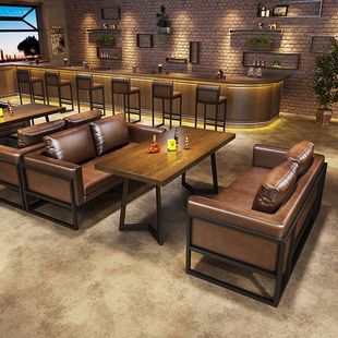 Industrial Style Bar, Bar Booth, Sofa, Cafe, Barbecue Shop, Western Restaurant, Music Bar, Tavern Table and Chair Combination