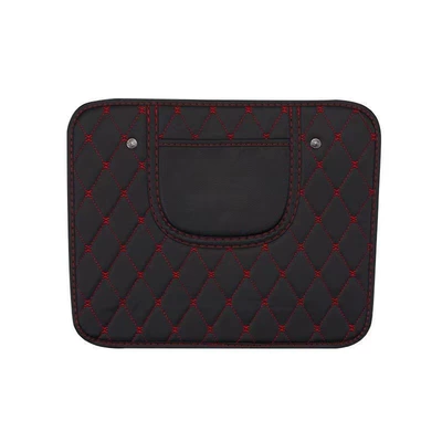 Car seat back universal anti-kick pad child protection pad car supplies anti-dirty protection pad rear anti-wear (Chair back anti-kick pad) - half-package-model-black-leather-and-red-thread