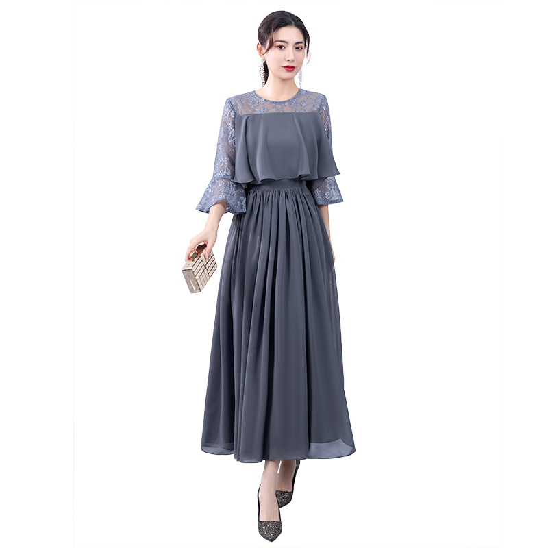 AliExpress vestido mujer 2025 nuevo temperamento de manga larga vestido de mujer elegante anfitrión vestido de noche transfronterizo