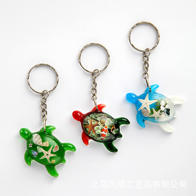 Llavero con conchas y estrellas de mar, recuerdo creativo de playa, venta directa de fábrica
