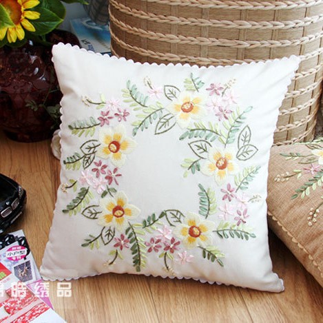 Jinhao bordado fábrica al por mayor hecho a mano bordado Cruz puntada DIY cinta bordado cojín almohada Guangzhou 04