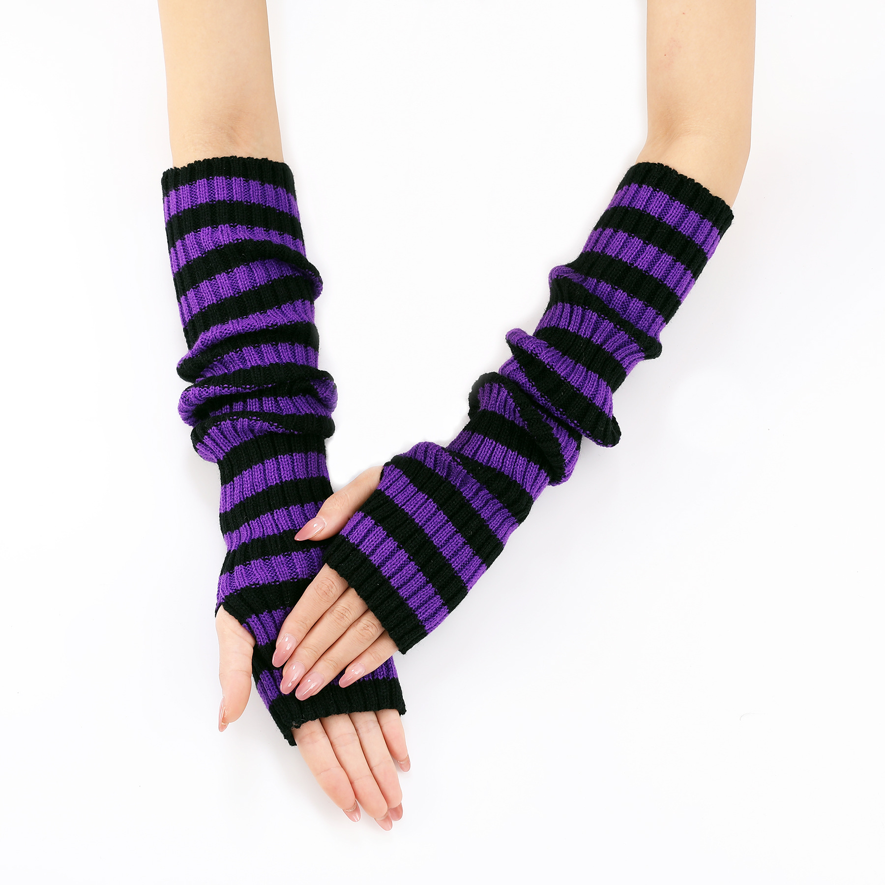 166g Weight Gloves, Arm Sleeves Classification Polyacrylonitrile Fiber Fabric Type 1 Pair Quantity Casual, Daily Occasion Stripe, Solid Color Pattern Unisex Gender Modern Style Style Unisex Modern Style Stripe Solid Color Gloves Arm Sleeves 3