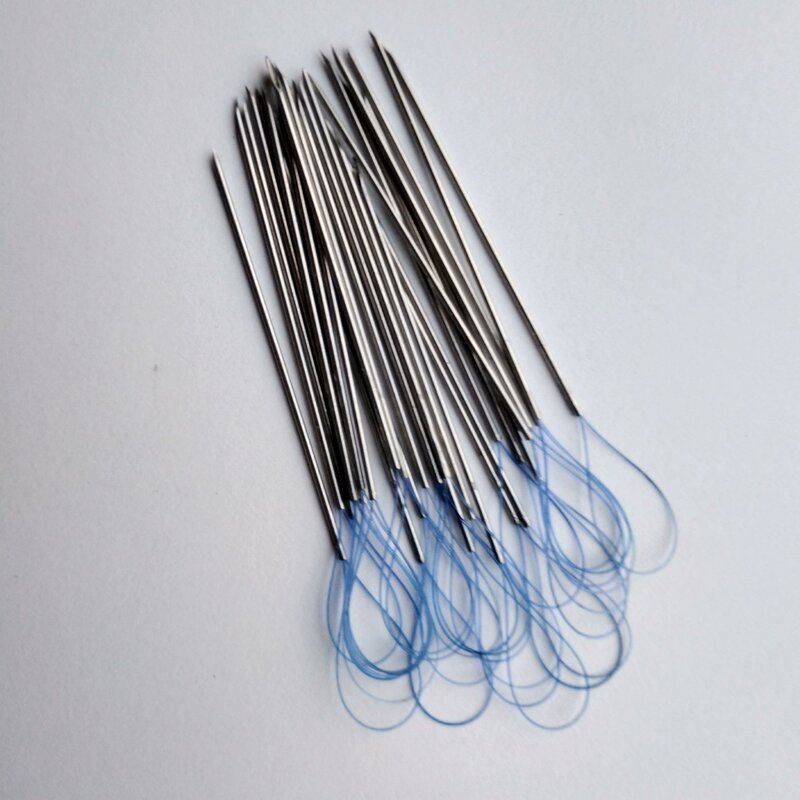 Hand-woven wig needle pulling needle hand hook wig weaving repair hair block fish thread needle tube stainless steel threading device